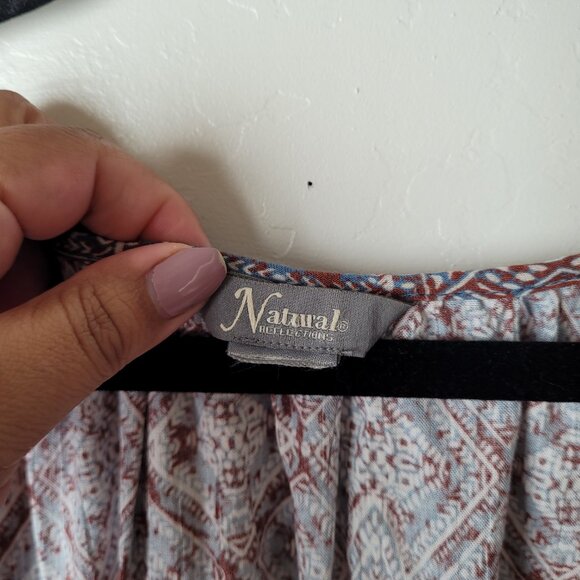 Natural Reflections Bohemian Geometric Print Tassel Tunic - Picture 3 of 9